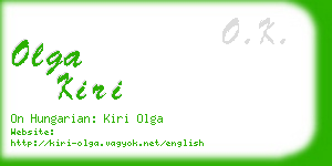 olga kiri business card